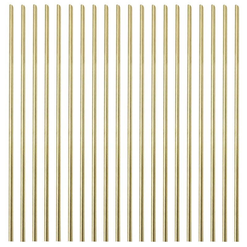 PGCOKO 20PCS 3mm Solid Round Brass Rod Lathe Bar Stock Kit for DIY Craft Tool, 3mm / 0.12 inch in Diameter 12 inch in Length - Image 1
